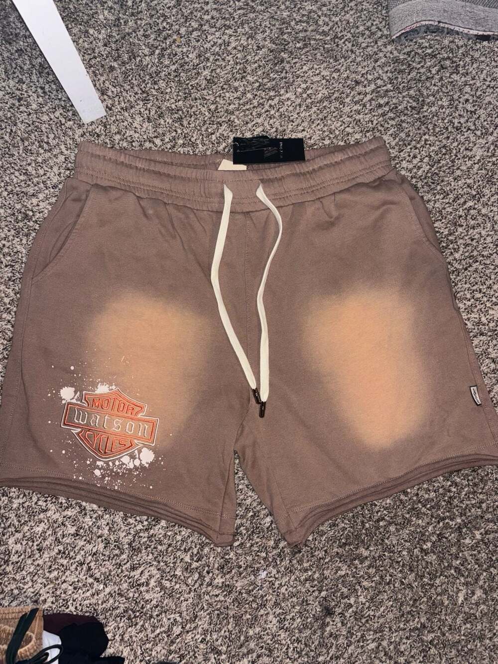 Watson sun faded embroidered logo Fleece Shorts. NEW. XL.
